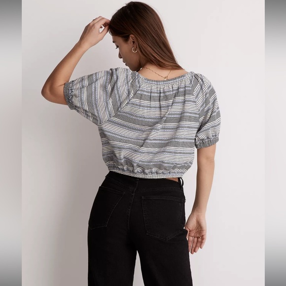 Madewell jacquard keyhole crop top size L - Picture 6 of 7